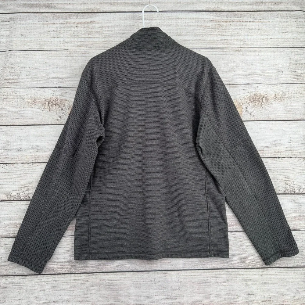 The North Face Fleece Jacket Mens Large Gray Full Zip Grid Textured C865